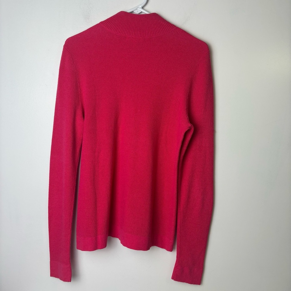 Lilly Pulitzer Bright Pink Half-Zip Waffle Knit Sweater - Picture 2 of 7